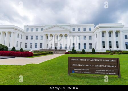 Montgomery, AL / USA - August 27, 2020: Alabama Department of Archives & History Stock Photo