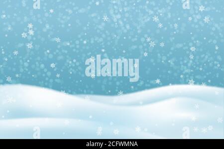 Snow Hills Landscape Stock Vector