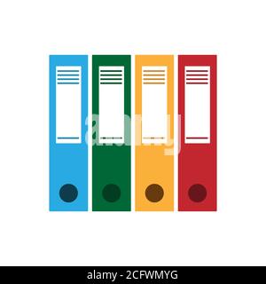 set of color folders for documents. Stock vector illustration isolated on a white background. Flat style Stock Vector