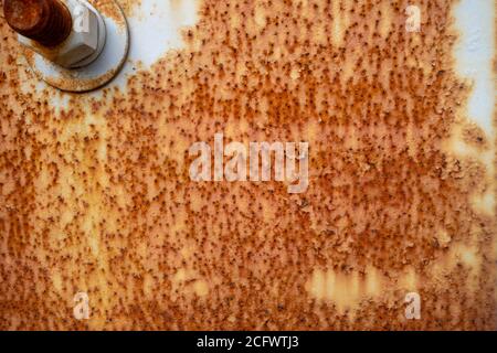 weathered and rusted metal paited surface Stock Photo