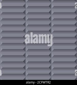 Seamless abstract gray pattern with  geometric 3d blocks in a row. Vector texture for your design Stock Vector