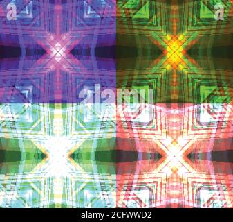 Set of neon tribal textures. Seamless pattern for your creativity Stock Vector