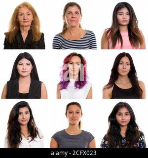 Collage of multi ethnic and mixed age businesswomen Stock Photo