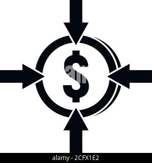 Crowdfunding money convert icon. Simple illustration of crowdfunding money convert vector icon for web design isolated on white background Stock Vector