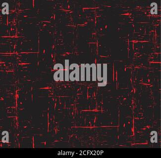 Seamless red and black grunge texture with scuffs. Vector pattern for your creativity. Stock Vector