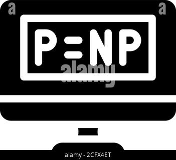 P vs NP unsolved problem in computer science color icon vector ...