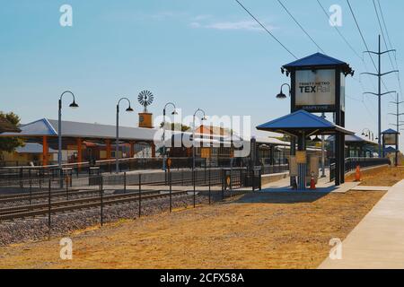GRAPEVINE, TEXAS, USA - JULY 24, 2019: Grapevine railway station. Stock Photo