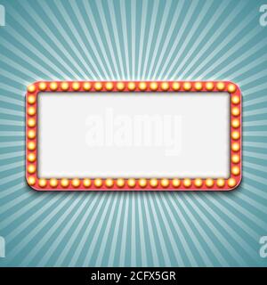 Vintage 3d light retro frame. Vector Illustration Stock Vector