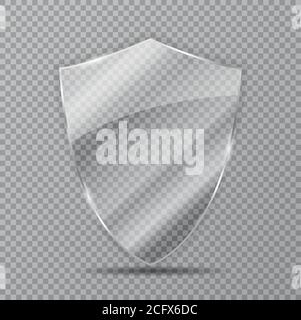Protective Glass on transparent shield. Vector Illustration Stock Vector
