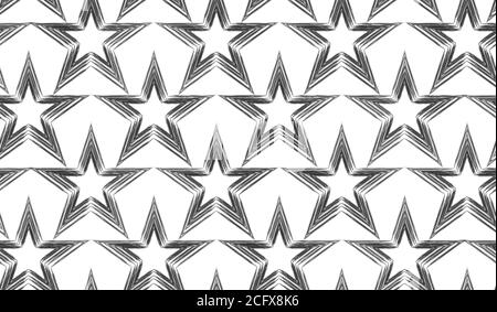 Seamless texture of grunge stars. Stars of the pencil strokes. Vector pattern for your creativity Stock Vector