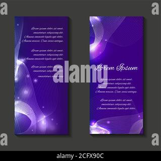 Vector leaflets, flyers, brochure, blank template with metamorphosis of lines, curves, sparks and place for text for your design. Stock Vector