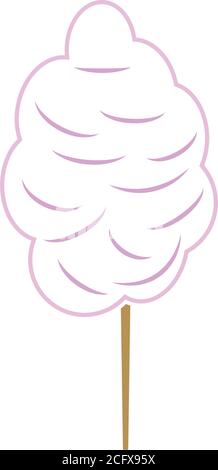 Cotton Candy Icon. Flat Color Design. Vector Illustration. Stock Vector