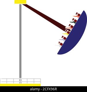 Boat The Carousel Icon. Flat Color Design. Vector Illustration. Stock Vector