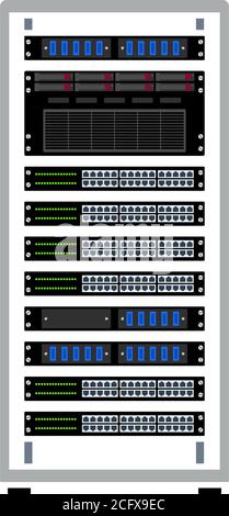 Server rack icon. Flat color design. Vector illustration Stock Vector ...