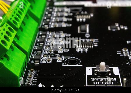 reset whole system panel button across grouped zones Stock Photo