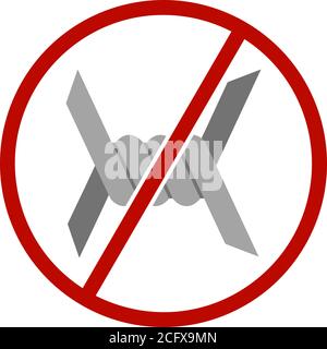 Barbed Wire Icon. Flat Color Design. Vector Illustration. Stock Vector