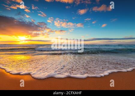 Beautiful sunrise over the sea Stock Photo