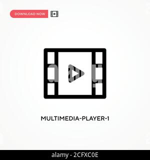 Multimedia-player-1 Simple vector icon. Modern, simple flat vector illustration for web site or mobile app Stock Vector