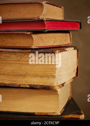 Old books close-up Stock Photo