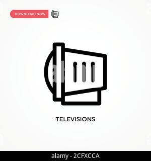 Televisions Simple vector icon. Modern, simple flat vector illustration for web site or mobile app Stock Vector