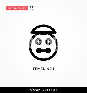 Femenine-1 Simple vector icon. Modern, simple flat vector illustration for web site or mobile app Stock Vector