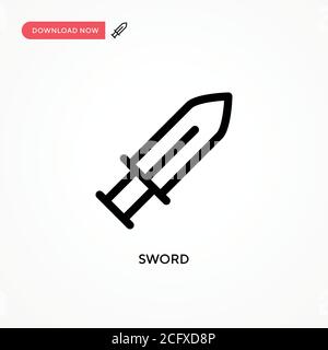 Sword Simple vector icon. Modern, simple flat vector illustration for web site or mobile app Stock Vector
