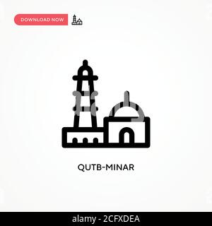 Qutb-minar Simple vector icon. Modern, simple flat vector illustration for web site or mobile app Stock Vector