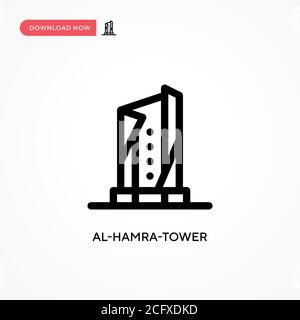 Al-hamra-tower Simple vector icon. Modern, simple flat vector illustration for web site or mobile app Stock Vector