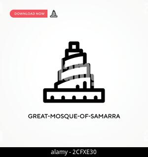 Great-mosque-of-samarra Simple vector icon. Modern, simple flat vector illustration for web site or mobile app Stock Vector