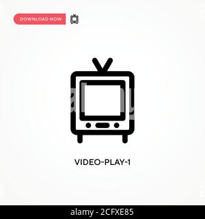 Video-play-1 Simple vector icon. Modern, simple flat vector illustration for web site or mobile app Stock Vector