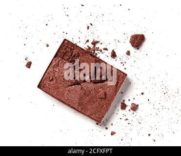 Crushed eye shadow on white background Stock Photo
