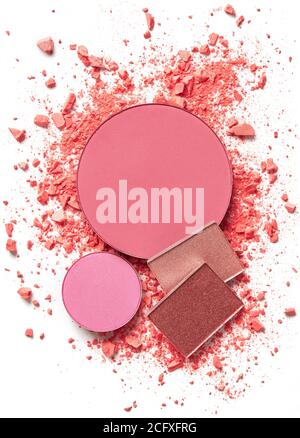 Crushed eye shadow on white background Stock Photo