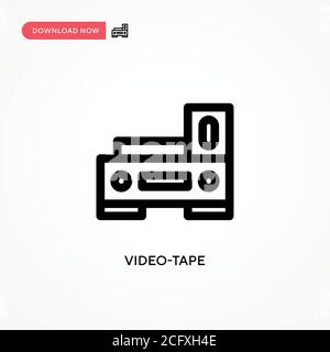 Video-tape Simple vector icon. Modern, simple flat vector illustration for web site or mobile app Stock Vector