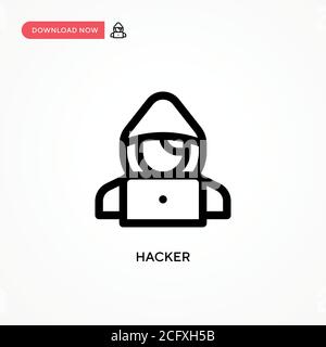 Hacker Simple vector icon. Modern, simple flat vector illustration for web site or mobile app Stock Vector