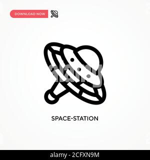 Mission space station simple flat vector. Mars spaceship Stock Vector ...