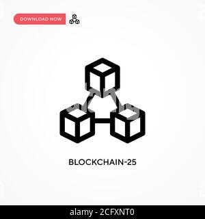 Blockchain-25 Simple vector icon. Modern, simple flat vector illustration for web site or mobile app Stock Vector