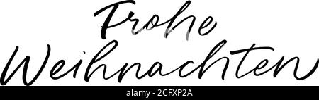 Merry Christmas hand drawn calligraphy in German.  Stock Vector
