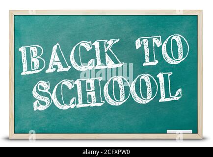 Blackboard and pencil holder Stock Photo
