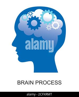 Modern flat design vector illustration, concept of brain and creative process, for graphic and web design Stock Vector
