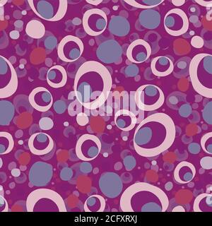 Abstract seamless repeating background of multicolored circles of different shapes Stock Vector