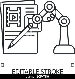 AI written screenplay linear icon Stock Vector