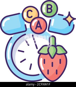 Vitamins and minerals RGB color icon Stock Vector