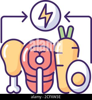 Energy value RGB color icon Stock Vector