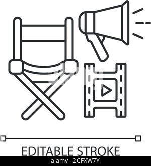 Film director linear icon Stock Vector