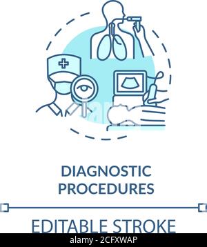 Diagnostic procedures concept icon Stock Vector