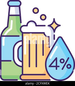 Alcohol RGB color icon Stock Vector