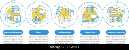 Diagnostic procedures vector infographic template Stock Vector