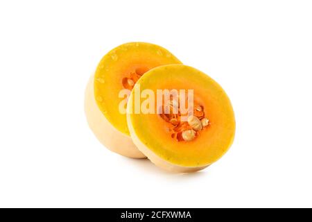 Butternut squash and slice isolated on white background Stock Photo