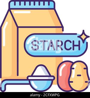 Starch RGB color icon Stock Vector
