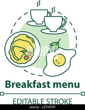 Breakfast menu concept icon Stock Vector